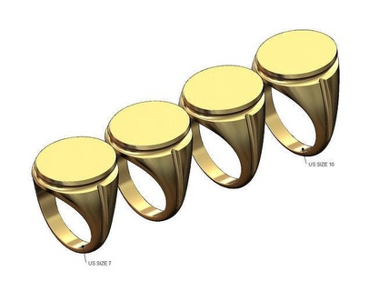 yivli oval mühür us boyutları 7to10 oyulmuş oyulabilir yüzük takı yazdırılabilir altın gümüş mücevher lüks tıknaz yönlü beyler Beyan bling 3d model moda yüzükler 3d print model - Mito3D