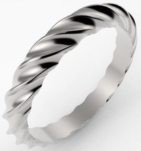 grooved patterned band jewelry ring unique simple plain rings 3d print model - Mito3D