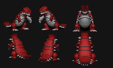 pokemon - groudon cuts as a kyogre rayquaza pikachu ash kanto sinnoh emerald saphire ruby games toys 3d print model - Mito3D