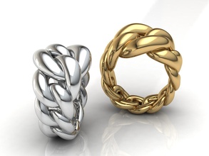 grueta anel cubano ouro joalheria prata imprimível jóia jóias esterlina moda brilhante branco homem cafajeste titânio 3d print model - Mito3D