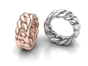 grueta anel cubano ouro joalheria prata imprimível jóia jóias esterlina moda beleza homem cafajeste 3d print model - Mito3D