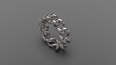 groumette ring metallic metal rings art jewelry jewell 3d print model - Mito3D