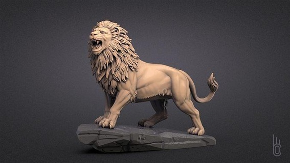 rosnando leão gato animais selvagem natureza pantera tigre Puma leões animal sahara África selvagens miniatura interior rei Leo rosnar arte esculturas 3d print model - Mito3D