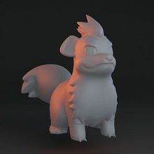 growlithe ocioso pokémon nintendo escultura arcanino pikachu tcg estátua arte varreduras réplicas 3d print model - Mito3D