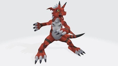 gruñido lobo digimon monstruo anime dibujos animados modelo juegos juguetes 3d print model - Mito3D