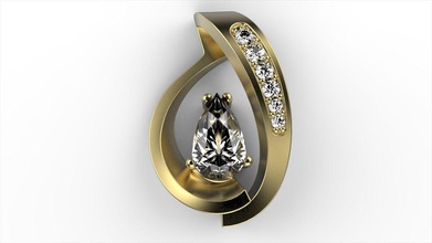 crescido ruby necklase jóias ouro precioso gem colares 3d print model - Mito3D