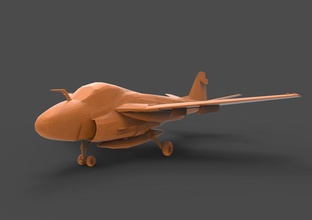 grumman 6 orange avion jet bombardier us marin corps guerre a6 intrus combattant naval transporteur supporté mkiii loisir diy automobile 3d print model - Mito3D