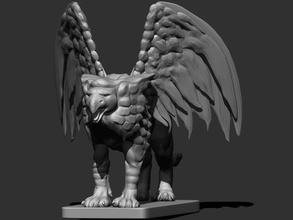 gryphon art la sculpture lion l'aigle le monstre créature mythique statue pierre animal griffons sculptures 3d print model - Mito3D