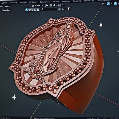 guadalupe anillo virgen dios joyería cristo santo madre joya anillos 3d print model - Mito3D