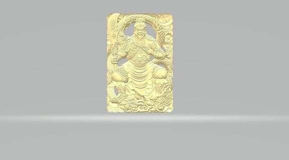 guan yu pendant maitreya buddha bodhisattva god deity oriental relief statue sculpture jewel jewelry decoration ornament necklace sculptures art pendants 3d print model - Mito3D