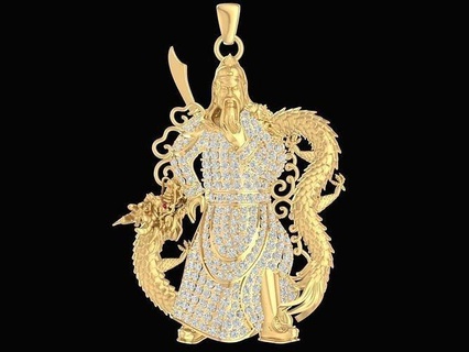 guan yu pendant 1262 jewelry fashion accessories gold diamond woman women new design pendants 3d print model - Mito3D