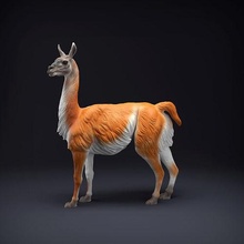 guanaco 3d impresión animal alpaca llama compañero criatura realista juguete escultura figurilla figura naturaleza fauna silvestre estatua arte esculturas 3d print model - Mito3D