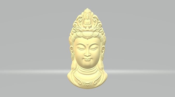 Guanyin bodhisattva colgante pendiente maitreya Buda Dios deidad oriental alivio estatua escultura joya joyería decoración ornamento collar esculturas Arte colgantes 3D print model - Mito3D