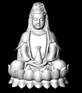 guanyin buddha gioielleria arte buddismo sculture 3d print model - Mito3D