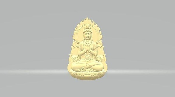 guanyin pingente Maitreya Buda bodhisattva Deus divindade oriental alívio estátua escultura jóia joalheria decoração enfeite colar esculturas arte pingentes 3d print model - Mito3D
