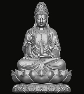 Guanyin heykel kolye takı elmas Buda guan yin Bodhisattva Bayanlar mücevher altın gümüş bilezik küpe Sanat heykeller 3d print model - Mito3D