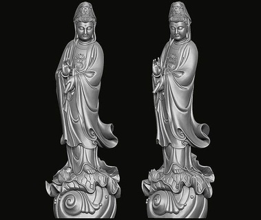 Guanyin heykel kolye takı elmas Buda guan yin Bodhisattva Bayanlar mücevher altın gümüş bilezik küpe Sanat heykeller 3d print model - Mito3D