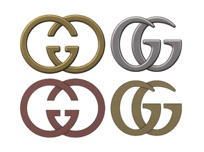 gucci gg logo replik schmuck druckbar zeichen gold silber ornament anhänger mode luxus linderung zubehör symbol handtasche geldbörse emblem aktentasche kunst logos 3d print model - Mito3D