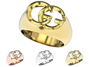 gucci gg ring 3d printable model fashion jewelry stl 3dm jewellery jewel print gold modelling modern mitua symbol silver love sterling engagement rings 3d print model - Mito3D