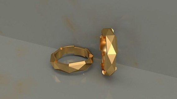 Gucci Verknüpfung Liebe besetzt Ring 2 Schmuck Silber Gold Italien Mode Schönheit Ringe 3d print model - Mito3D
