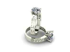 gucci solitario squillare nozze fidanzamento copia gratuito diamante oro gioielleria bvlgari tiffany anelli 3d print model - Mito3D