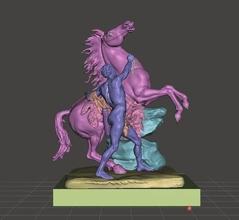 guillaume coustou marly cavalli scultura cavallo uomini greco imperatore statua statuetta equestre architectureroman architettonico decorazione arte sculture 3d print model - Mito3D