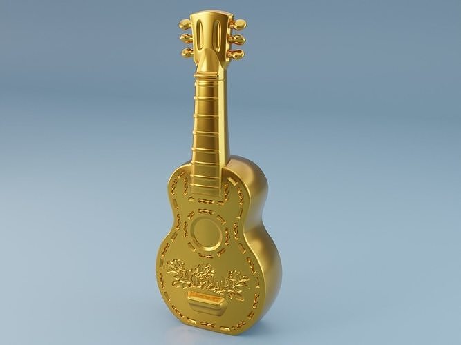 guitarra decoración 3d impresión modelo estatua figurilla hermoso patrón escritorio accesorio regalo arte casa retro tradicional nación antiguo 3D print model - Mito3D