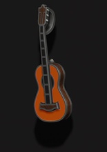 chitarra ciondolo smalto gioielli strumento il musicista musica acustico classico suono musicale jazz gong rock realistici gioiello argento oro emal lo ciondoli 3d print model - Mito3D