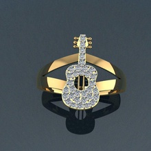 guitar set ring pendant jewelry gold diamond printable sterling engagem jewellery jewel wedding engagement silver necklace fashion beauty cad platinum apparel rings 3d print model - Mito3D