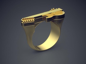 gitarre gestalten ring 2244 gold juwel schmuck ringe hochzeit engagement diamant brillant cad platin druckbar silber design 3d print model - Mito3D