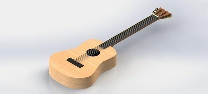 gitar Solidworks katı enstrümanlar Odun 3d model açıklama gerçekçi dokular enstrüman müzik klasik geleneksel Sanat 3d print model - Mito3D