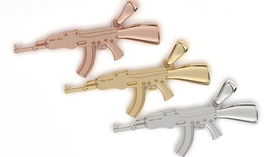 ak 47 tabanca m4 kolye 3d yazdır altın silah tüfek gül yazdırılabilir angagem amerika birleşik devletleri kanada takı hiphop roger neşeli para 3d print model - Mito3D
