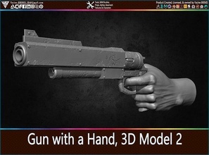 gun hand 02 3d model machinegun rifle game war games toys assault machine army ammo combat firearm military truck pistol ak47 weapon projectile 3d print model - Mito3D