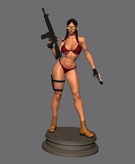 gun honey character ready 3d printing game low poly realistic military weapon unreal art scans replicas 3d print model - Mito3D