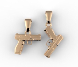 arma fogo pendente ouro prata jóia jóias platina pistola Touro brinquedo joalheria colares 3d print model - Mito3D