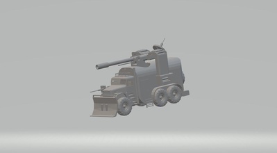 arma fogo linha reta Mad Max carro caminhão canhão postar apocalíptico passatempo faça 3d print model - Mito3D