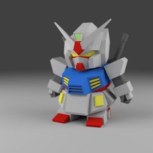 gundamlike sd mecha 3dprint printable robot gundam anime games toys 3d print model - Mito3D