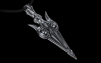 gungnir spear of god odin goth marvel norse silver printable ancient art biomechanical bioorganic jewelry pendants 3d print model - Mito3D