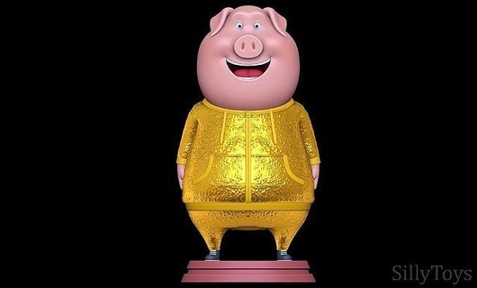 gunter - sing pig swine pork male anthro shine art sculptures 3d print model - Mito3D