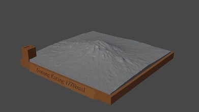 Montaña coral montaña paisaje volcán terreno ambiente naturaleza fotogrametría elevación dem Ciencias 3d print model - Mito3D