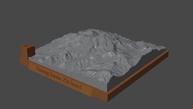 Dağ liman dağ manzara yanardağ arazi çevre doğa fotogrametri yükseklik dem Bilim 3d print model - Mito3D
