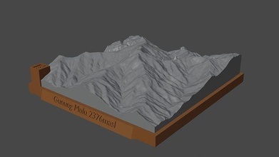 Montagna mucchio montagna paesaggio vulcano terreno ambiente natura fotogrammetria elevazione dem scienza 3d print model - Mito3D