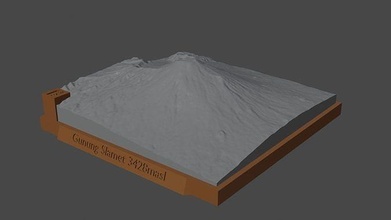 Montagna schiaffo montagna paesaggio vulcano terreno ambiente natura fotogrammetria elevazione dem scienza 3d print model - Mito3D