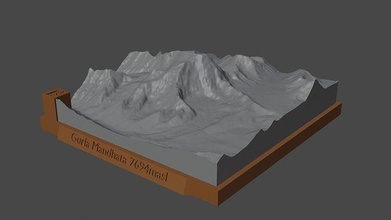 grognement mandhata Montagne paysage volcan terrain environnement nature photogrammétrie élévation dem science 3d print model - Mito3D