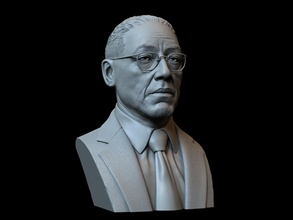 gustavo fring breaking bad call saul gus bust 3dpriting likeness realistic sculpture portrait sidnaique art sculptures 3d print model - Mito3D