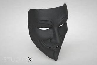 guy fawkes mask anti establishment government fdm halloween sls studiox v vendetta fashion 3d print model - Mito3D