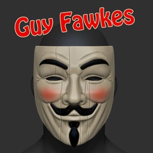 guy fawkes mask - v vendetta cosplay costume ghost hacker human games toys anonymous disguise batman knight horror helmet 3d print model - Mito3D