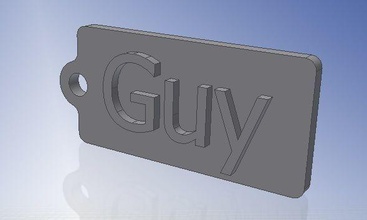 guy tag key chain fob zipper 2x1x02in 50x25x5mm thick fashion keychain keyfob zip zippertag ziptag 3d print model - Mito3D