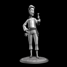 guybrush threepwood scimmia isola figura gioco statua nerd stampa avventura retrò pirata miniature lucas arti scultura arte sculture stampabile 3d print model - Mito3D