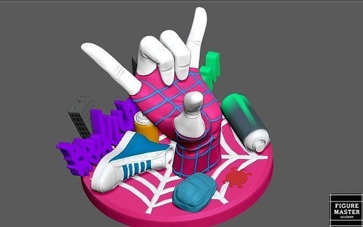 gwen Stacy hombre araña ps ps5 controlador soporte universo 3d impresión Arte esculturas 3d print model - Mito3D